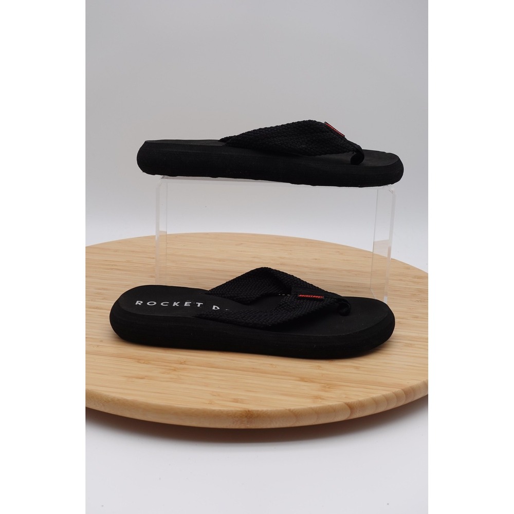 Rocket Dog Sandals Womens Size 8 Black Flip Flop Thong Comfort Casual Shoes